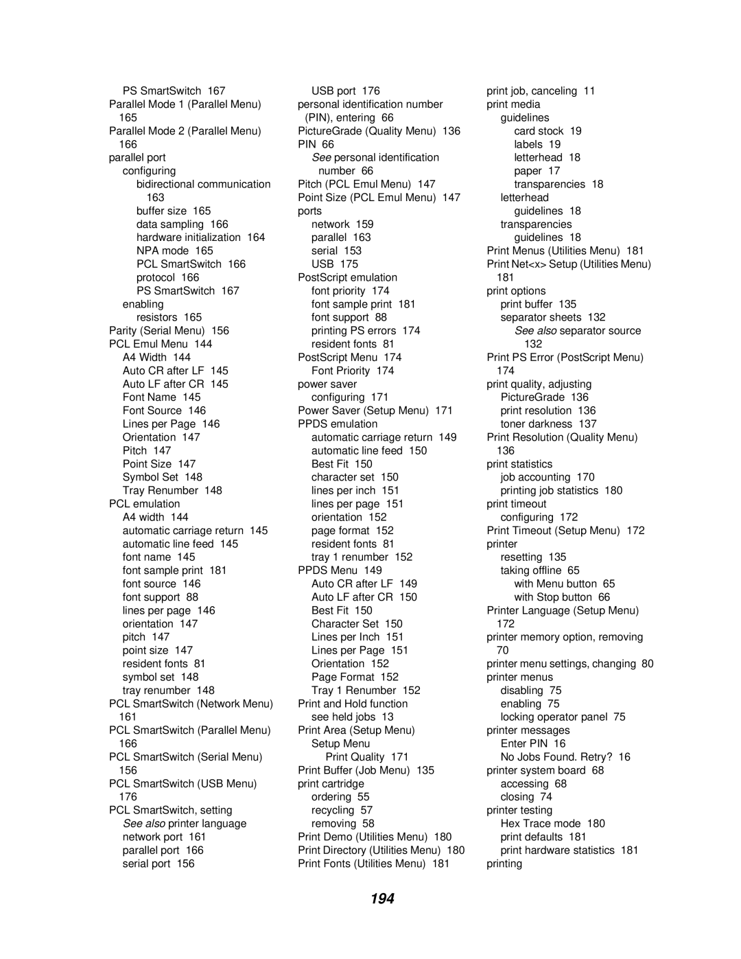 Lexmark 812 manual 194 