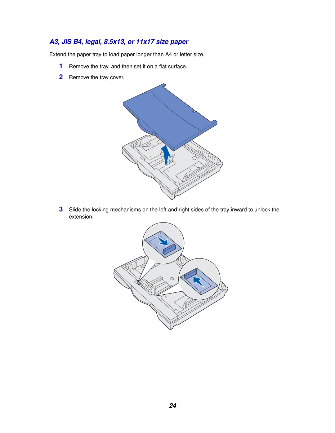 Lexmark 812 manual A3, JIS B4, legal, 8.5x13, or 11x17 size paper 