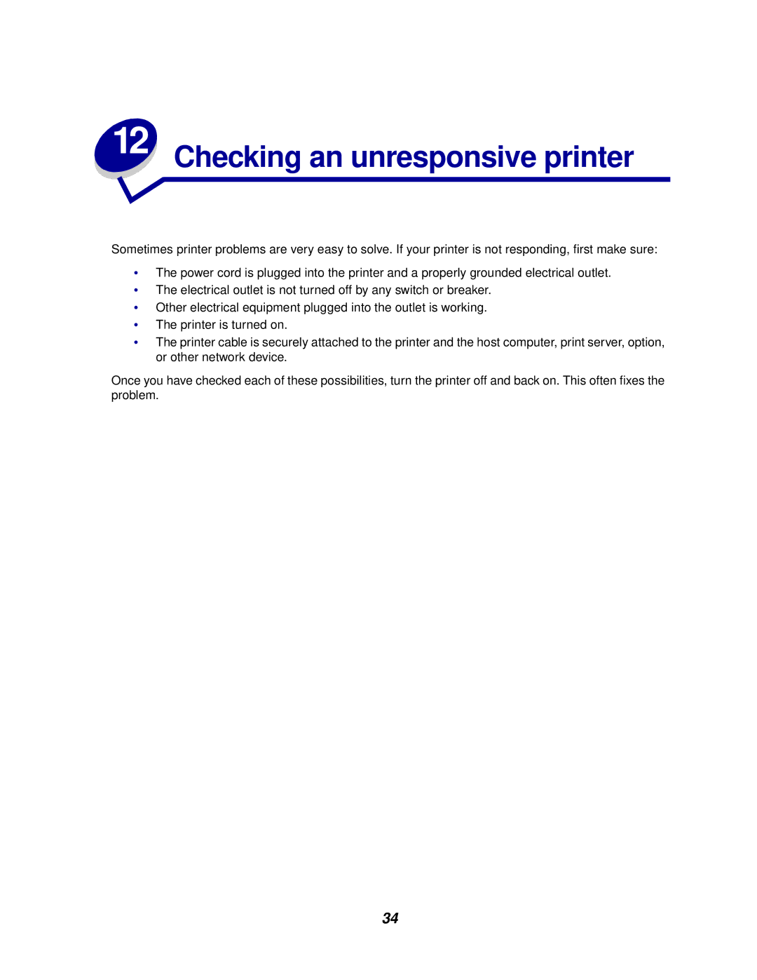 Lexmark 812 manual Checking an unresponsive printer 