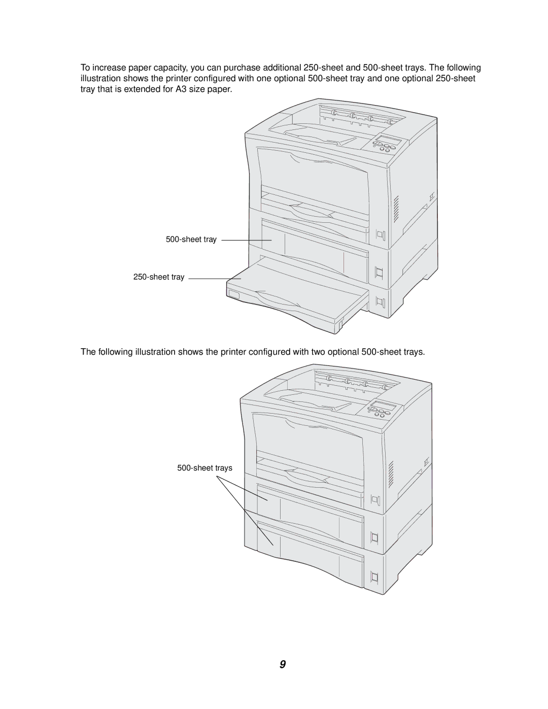 Lexmark 812 manual Sheet trays 