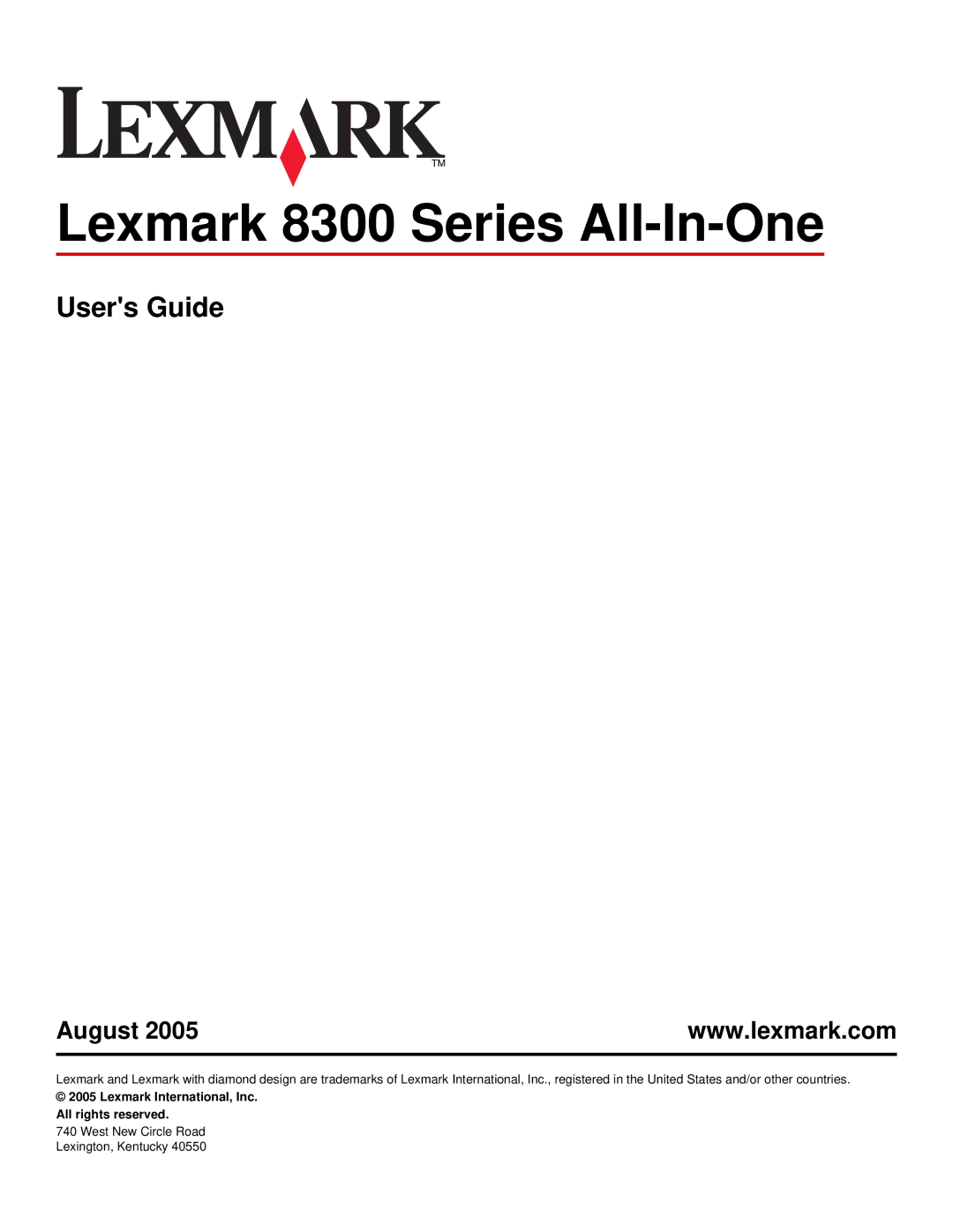 Lexmark manual Lexmark 8300 Series All-In-One 