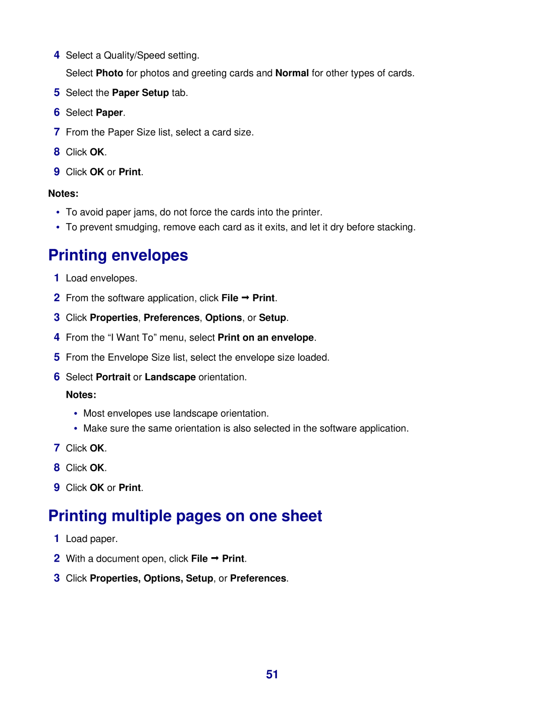 Lexmark 8300 Series manual Printing multiple pages on one sheet 