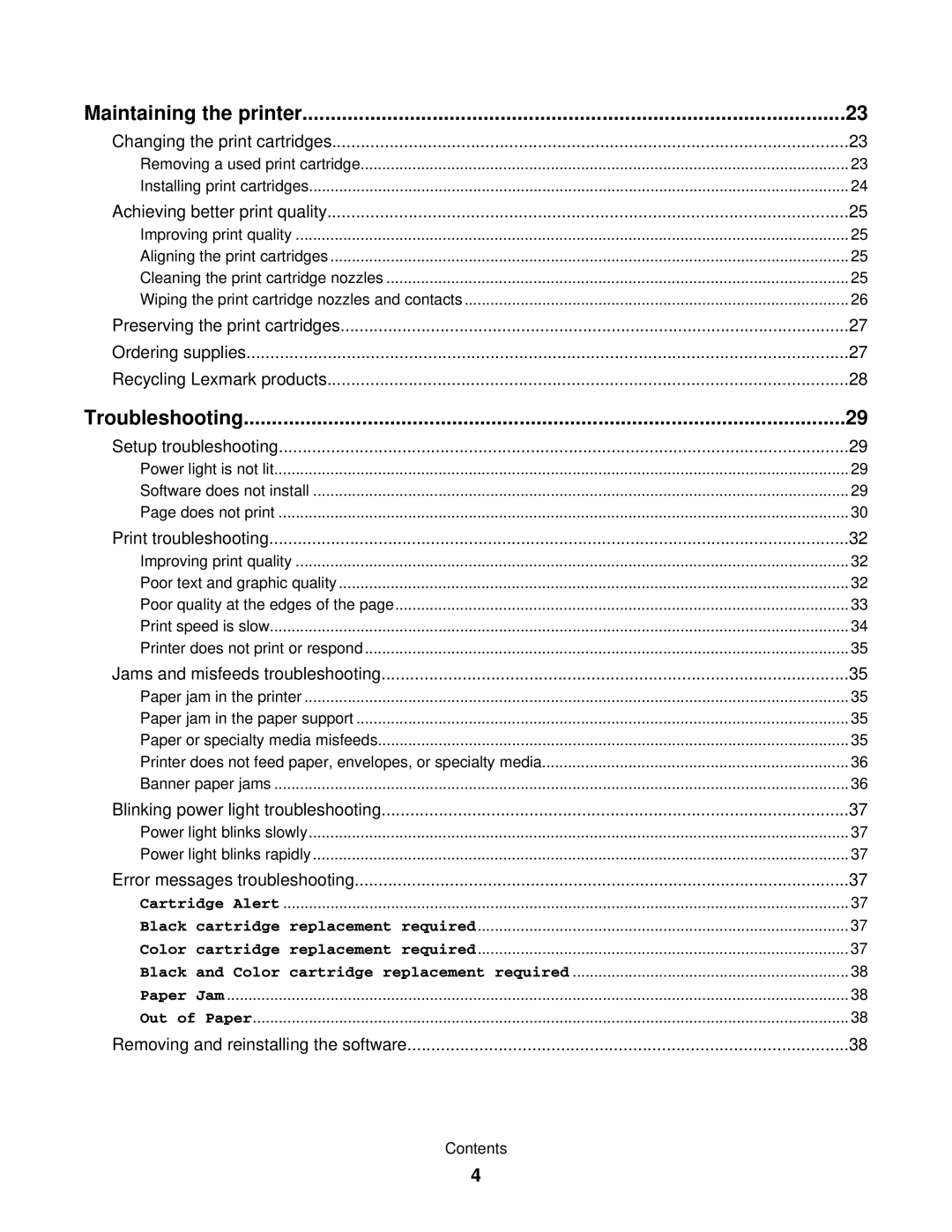 Lexmark 840 Series manual Maintaining the printer 