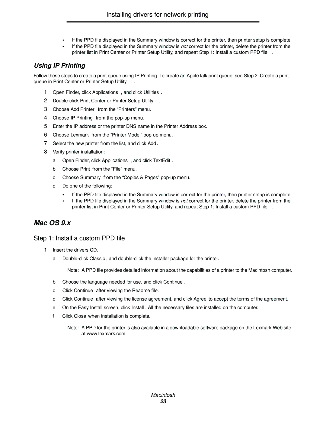 Lexmark 840 manual Using IP Printing 