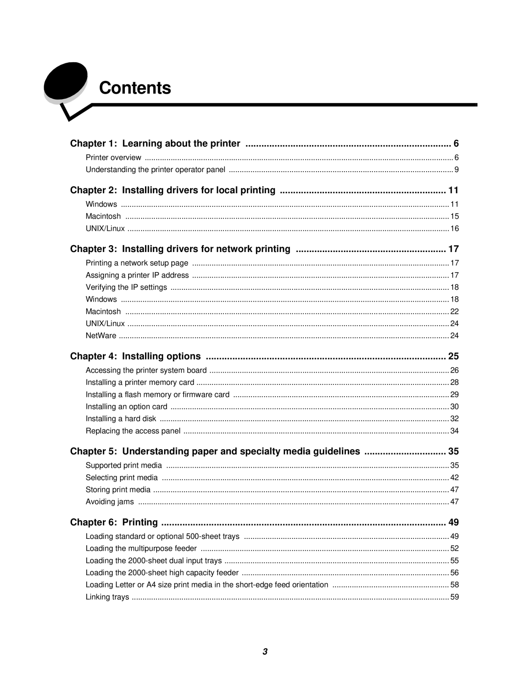 Lexmark 840 manual Contents 