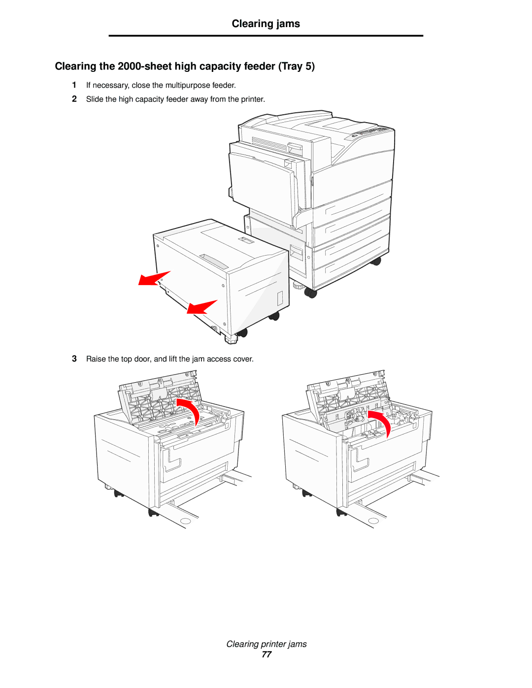 Lexmark 840 manual Clearing printer jams 