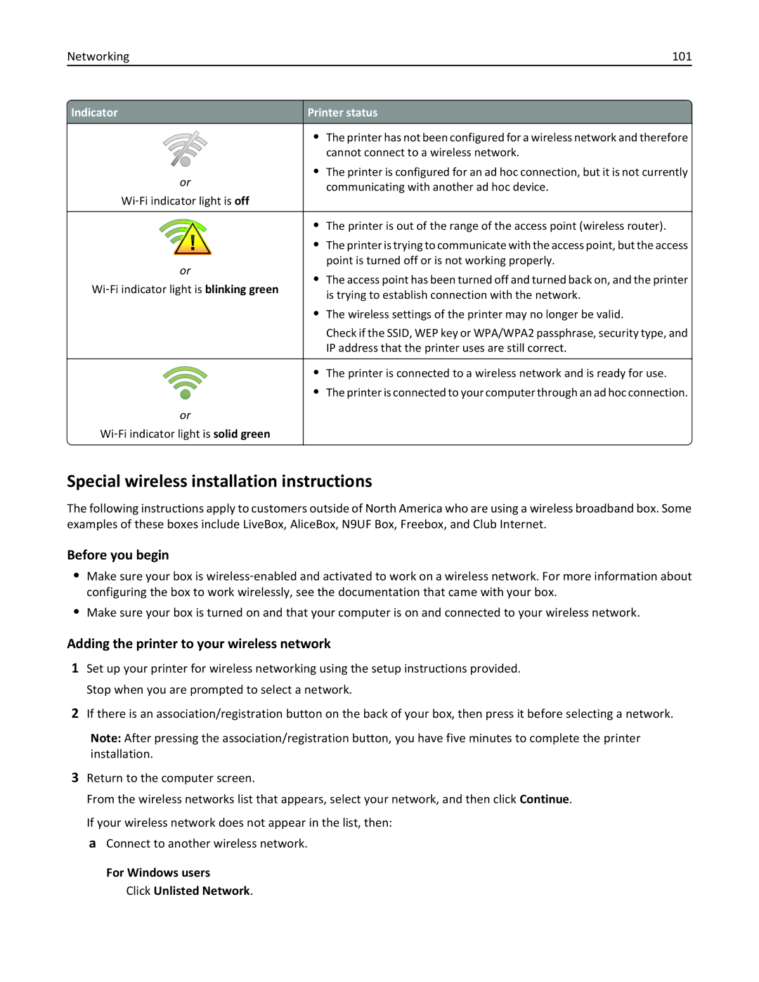 Lexmark 90T9250 Special wireless installation instructions, Before you begin, Adding the printer to your wireless network 