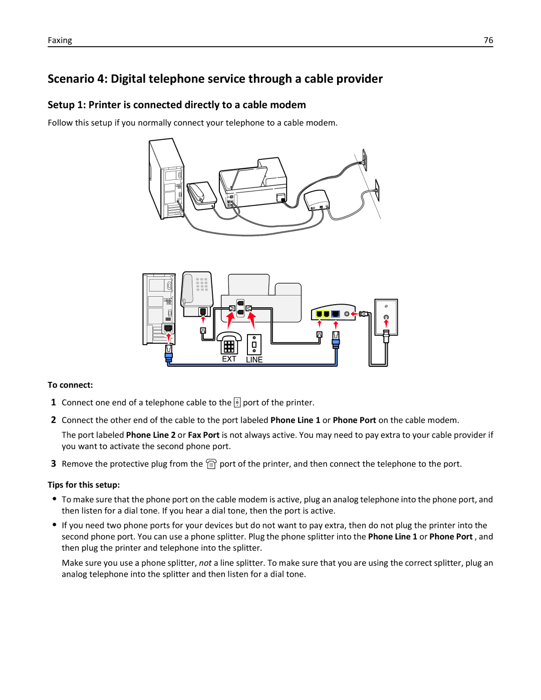 Lexmark Pro915, 901, 90T9251, 90E, 90T9250, 90T9200, 91E Setup 1 Printer is connected directly to a cable modem, To connect 