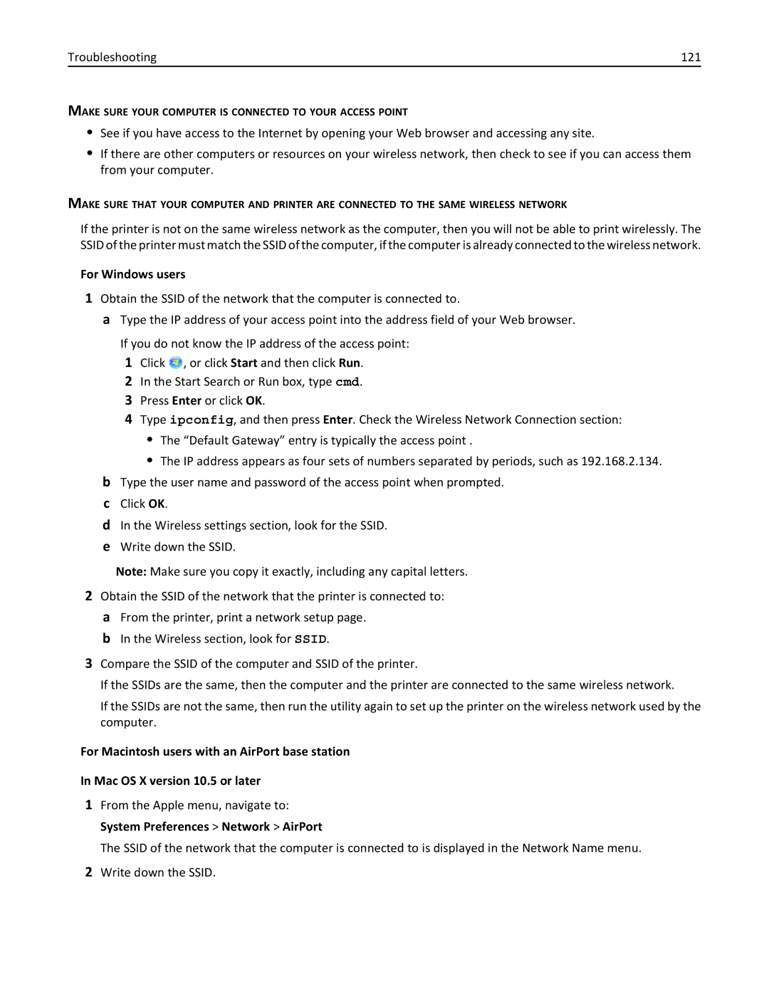 Lexmark S315, 90T3100 manual Troubleshooting 121 