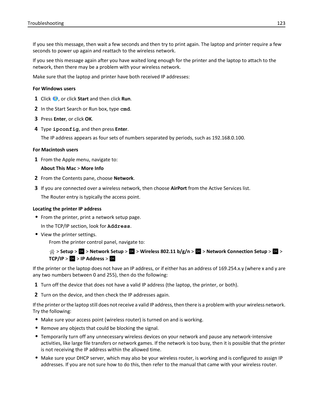 Lexmark S315, 90T3100 manual For Macintosh users, Locating the printer IP address 