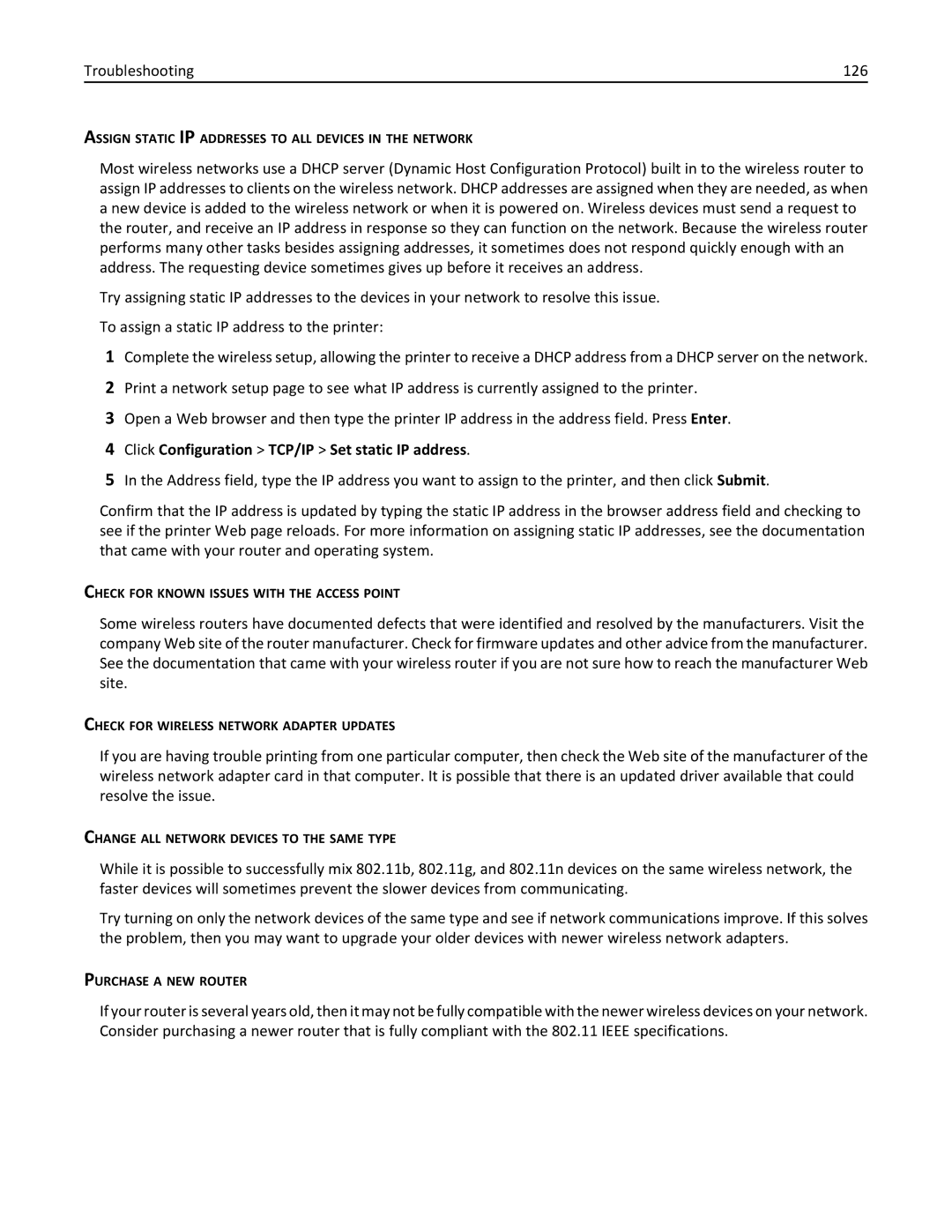 Lexmark 90T3100, S315 manual Troubleshooting 126 