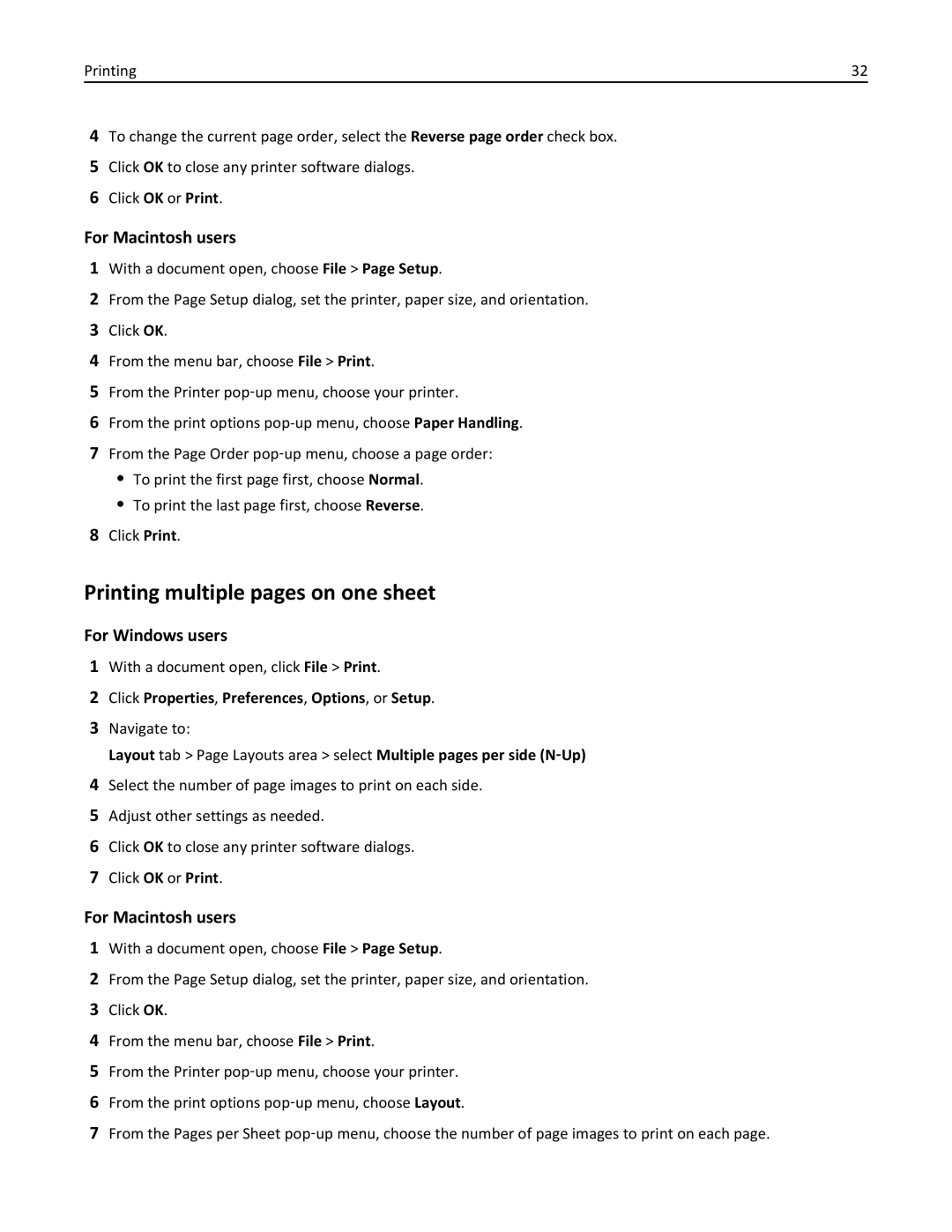 Lexmark 90T3100, S315 manual Printing multiple pages on one sheet 