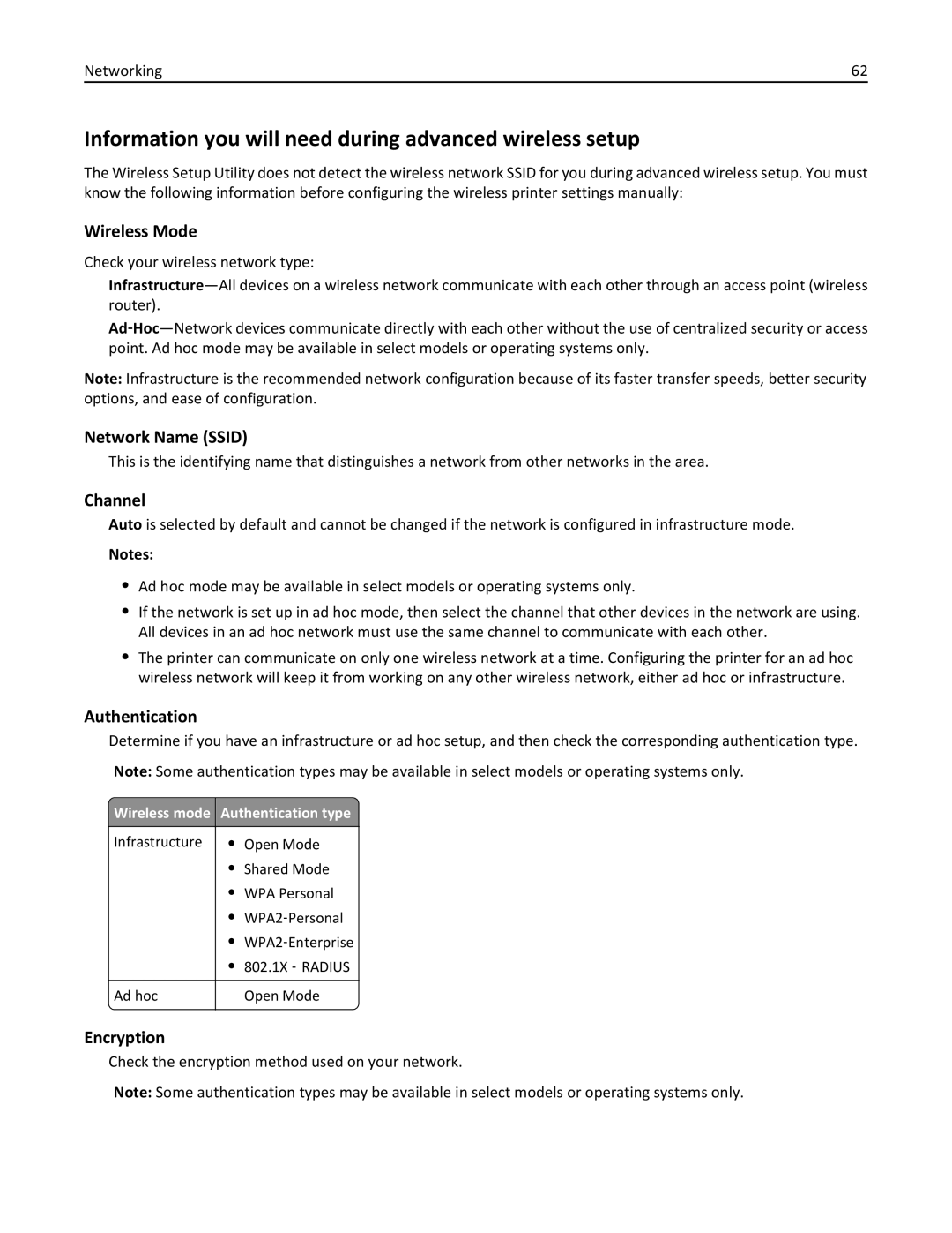 Lexmark 90T3100, S315 manual Information you will need during advanced wireless setup 