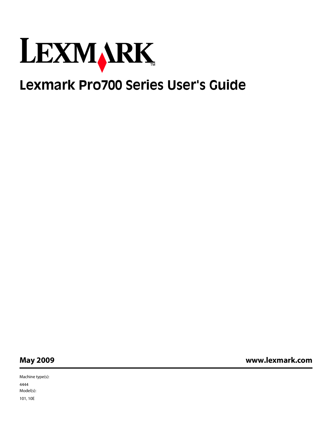 Lexmark 90T7005 manual Lexmark Pro700 Series Users Guide, May 