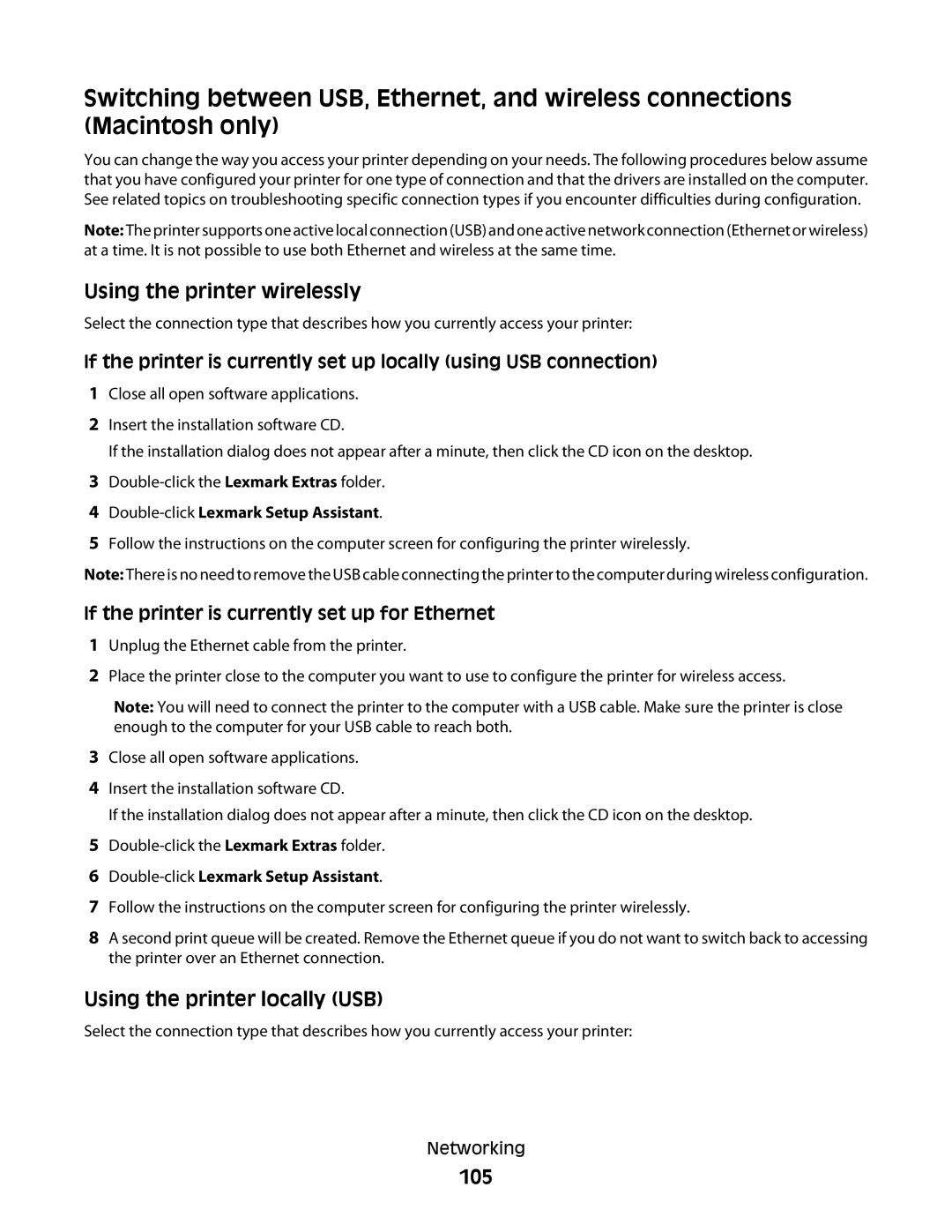 Lexmark Pro700 Series, 90T7005 manual 105, Double-clickLexmark Setup Assistant 