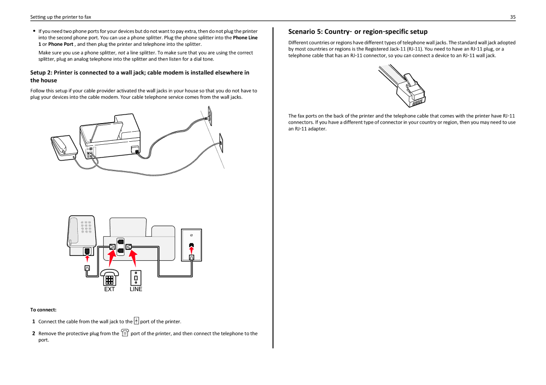 Lexmark 90T7110 manual Scenario 5 Country‑ or region‑specific setup 