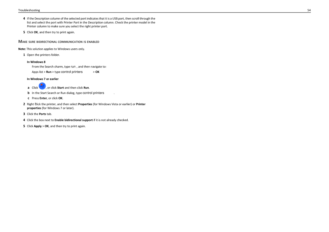 Lexmark 90T7110 manual Make Sure Bidirectional Communication is Enabled 