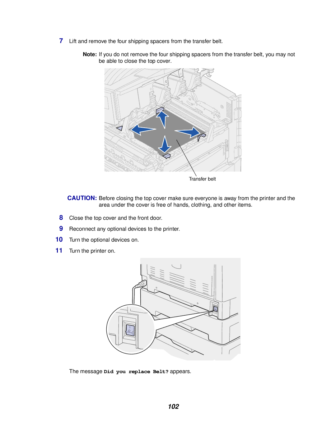 Lexmark 910 manual 102 