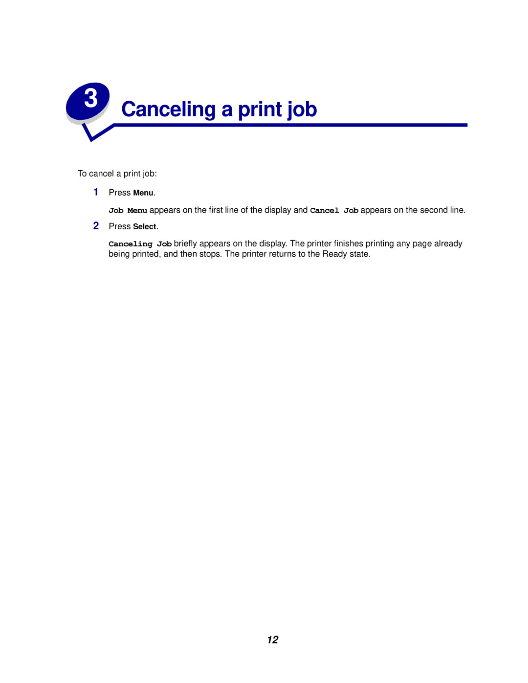 Lexmark 910 manual Canceling a print job 