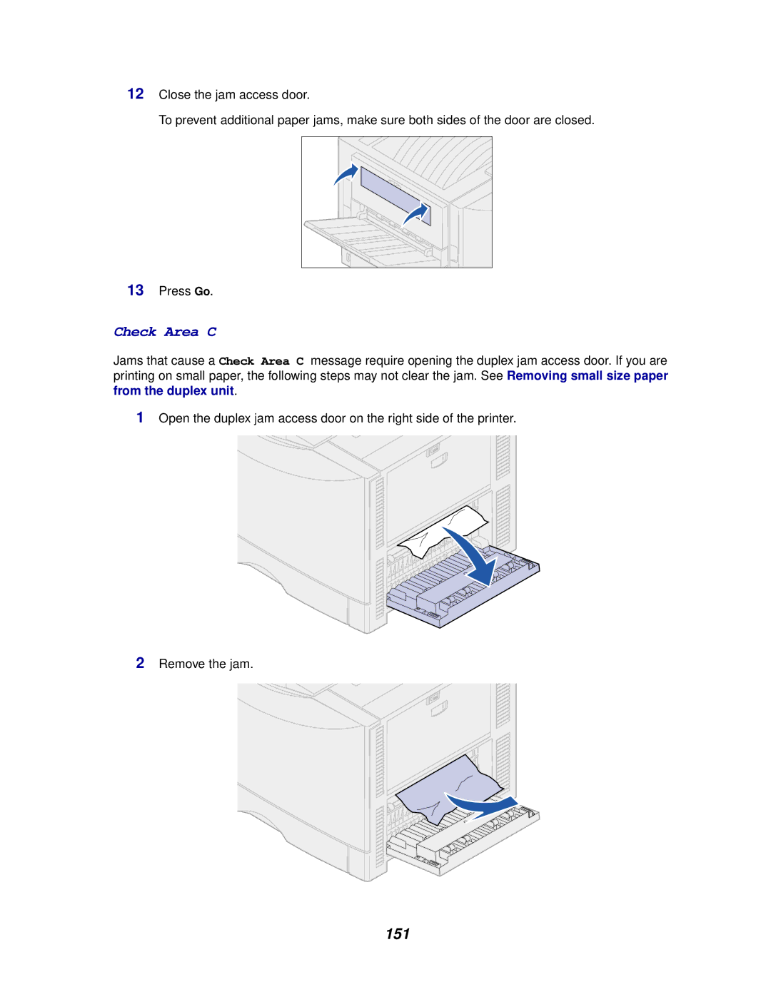 Lexmark 910 manual Check Area C, 151 