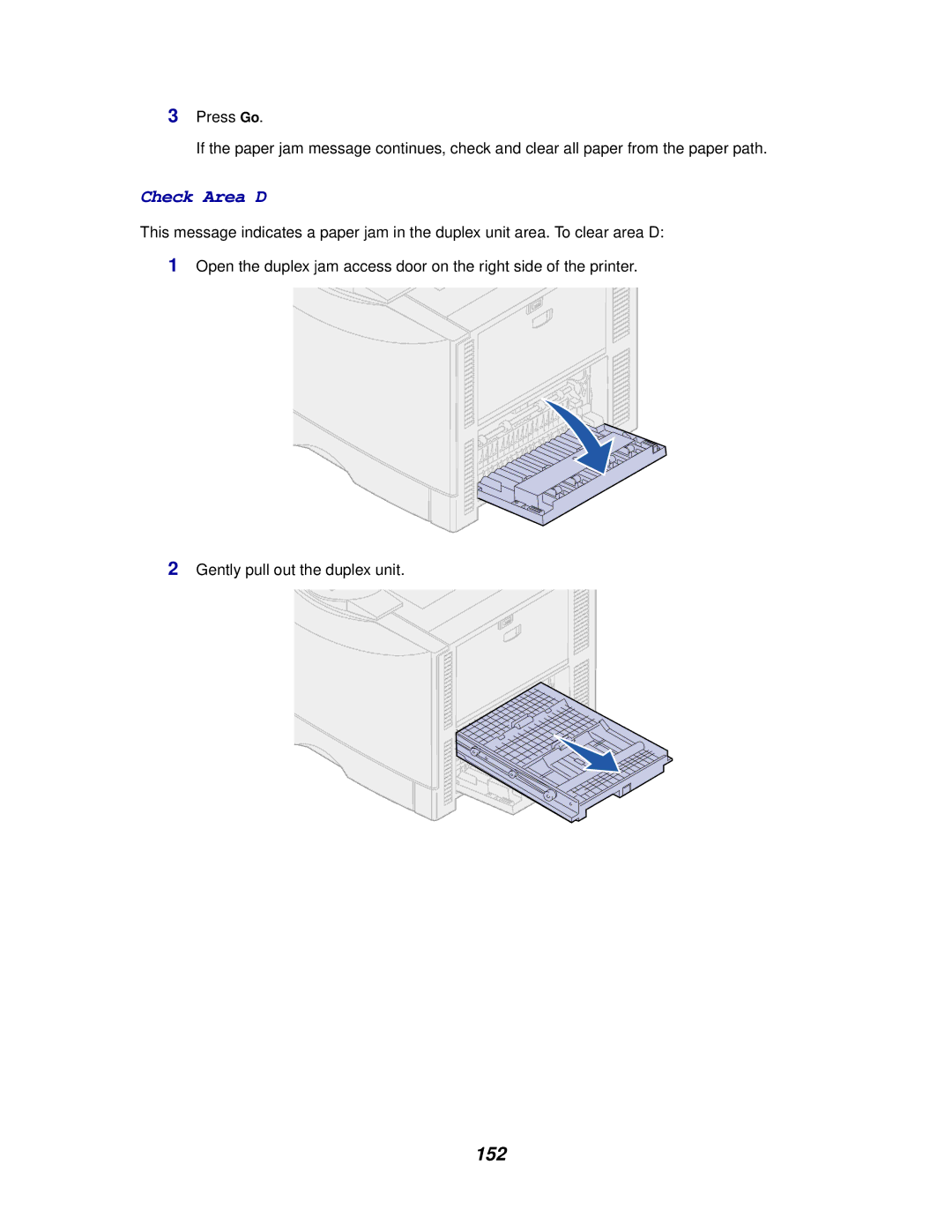 Lexmark 910 manual Check Area D, 152 