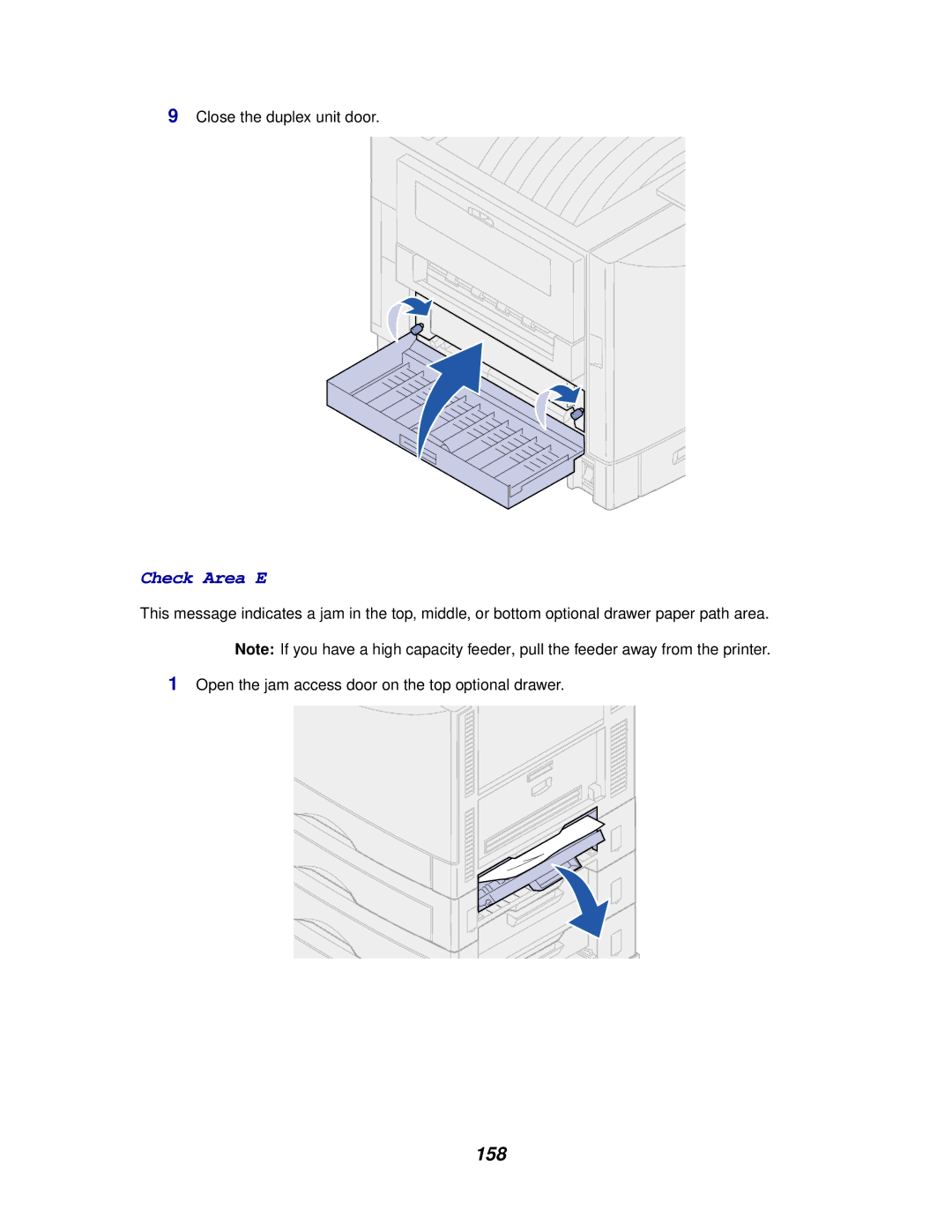 Lexmark 910 manual Check Area E, 158 