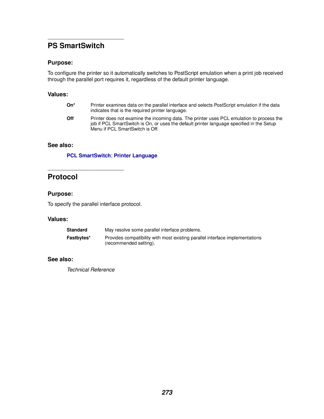 Lexmark 910 manual Protocol, 273 