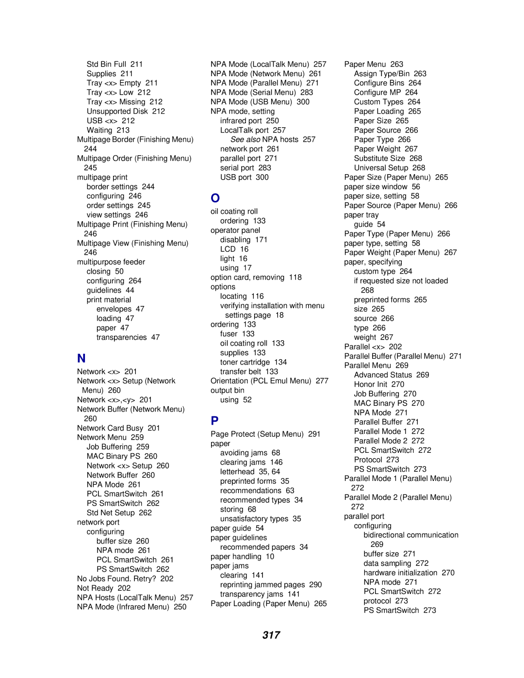 Lexmark 910 manual 317 