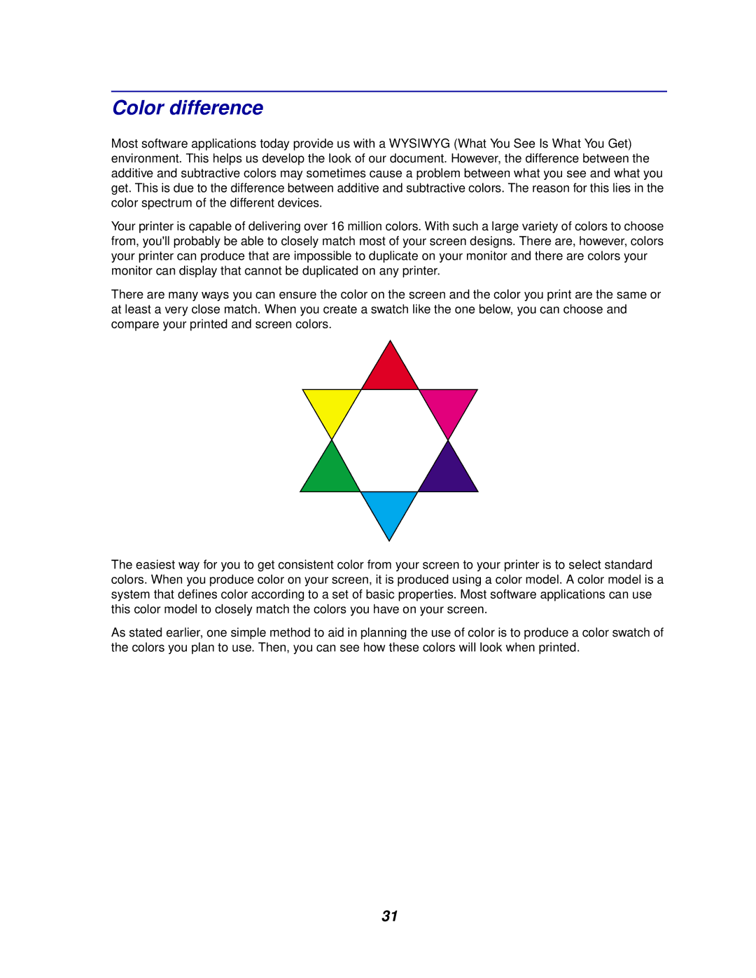 Lexmark 910 manual Color difference 