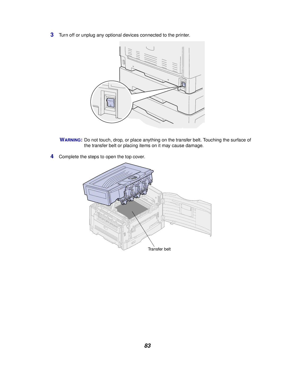 Lexmark 910 manual Transfer belt 