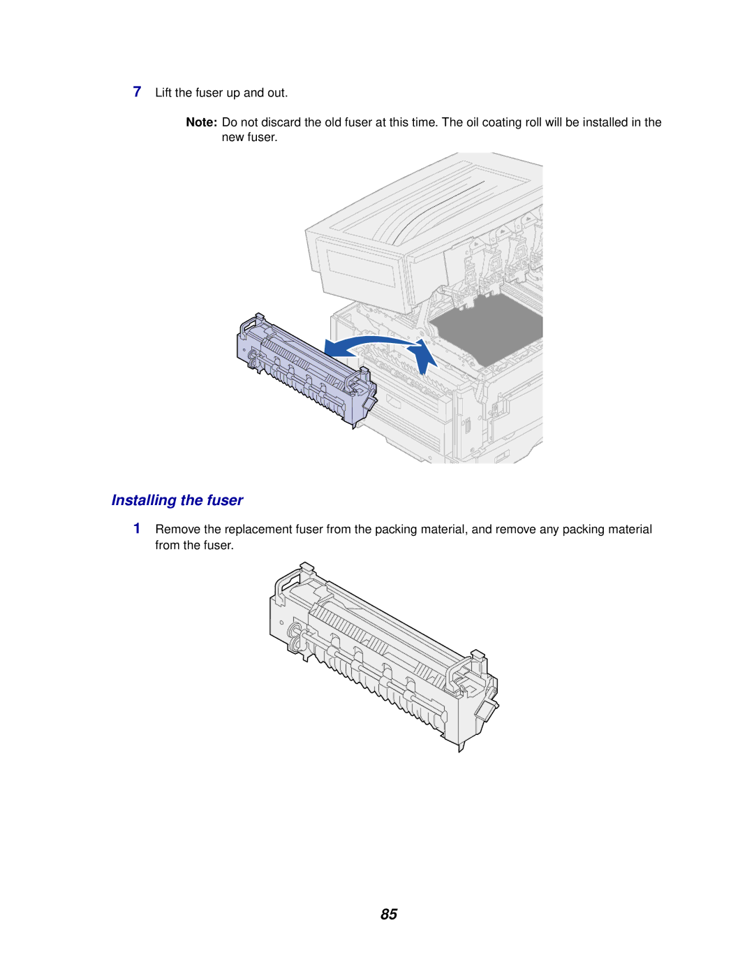 Lexmark 910 manual Installing the fuser 