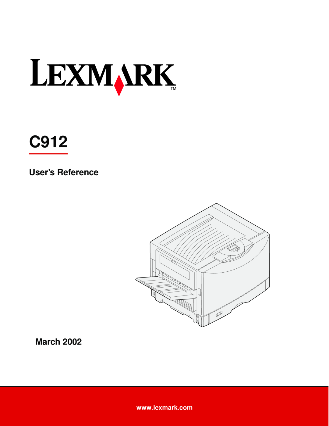 Lexmark manual C912, User’s Reference March 