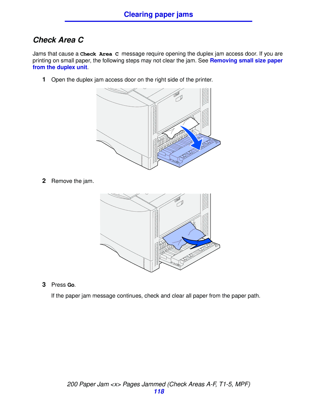 Lexmark 912 manual Check Area C 