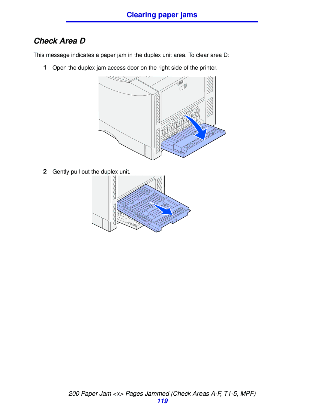 Lexmark 912 manual Check Area D 