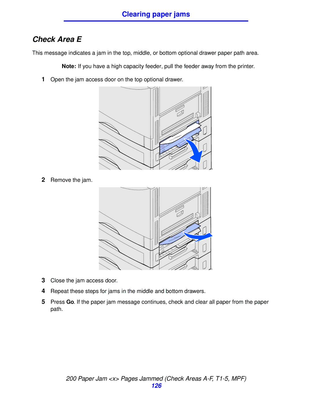 Lexmark 912 manual Check Area E 