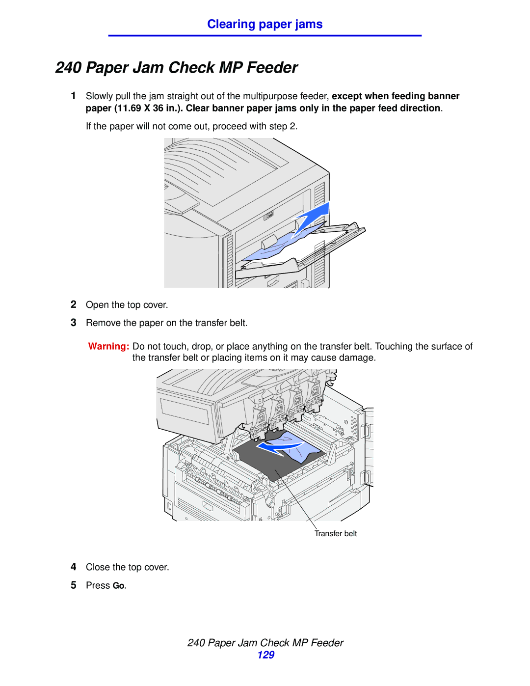 Lexmark 912 manual Paper Jam Check MP Feeder 