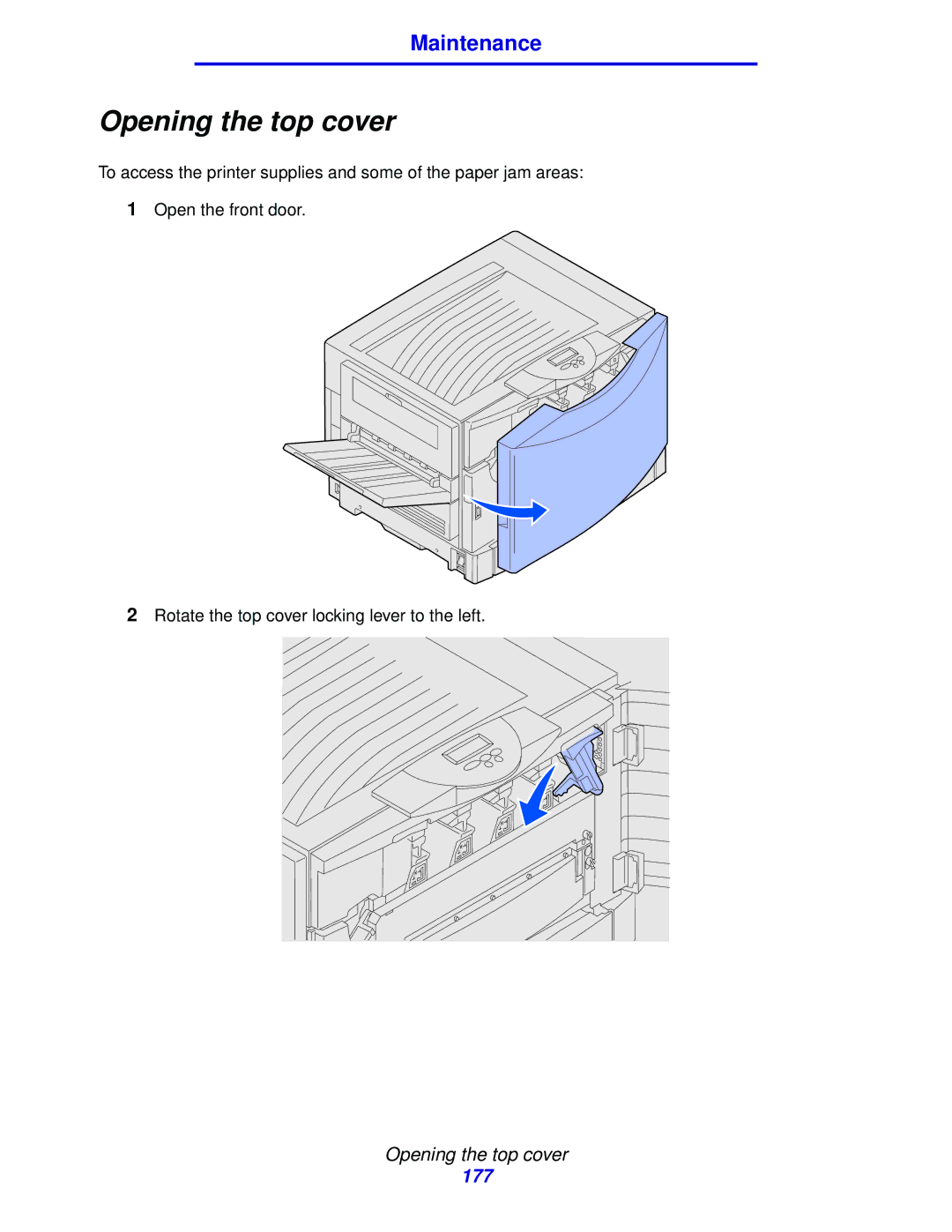 Lexmark 912 manual Opening the top cover 