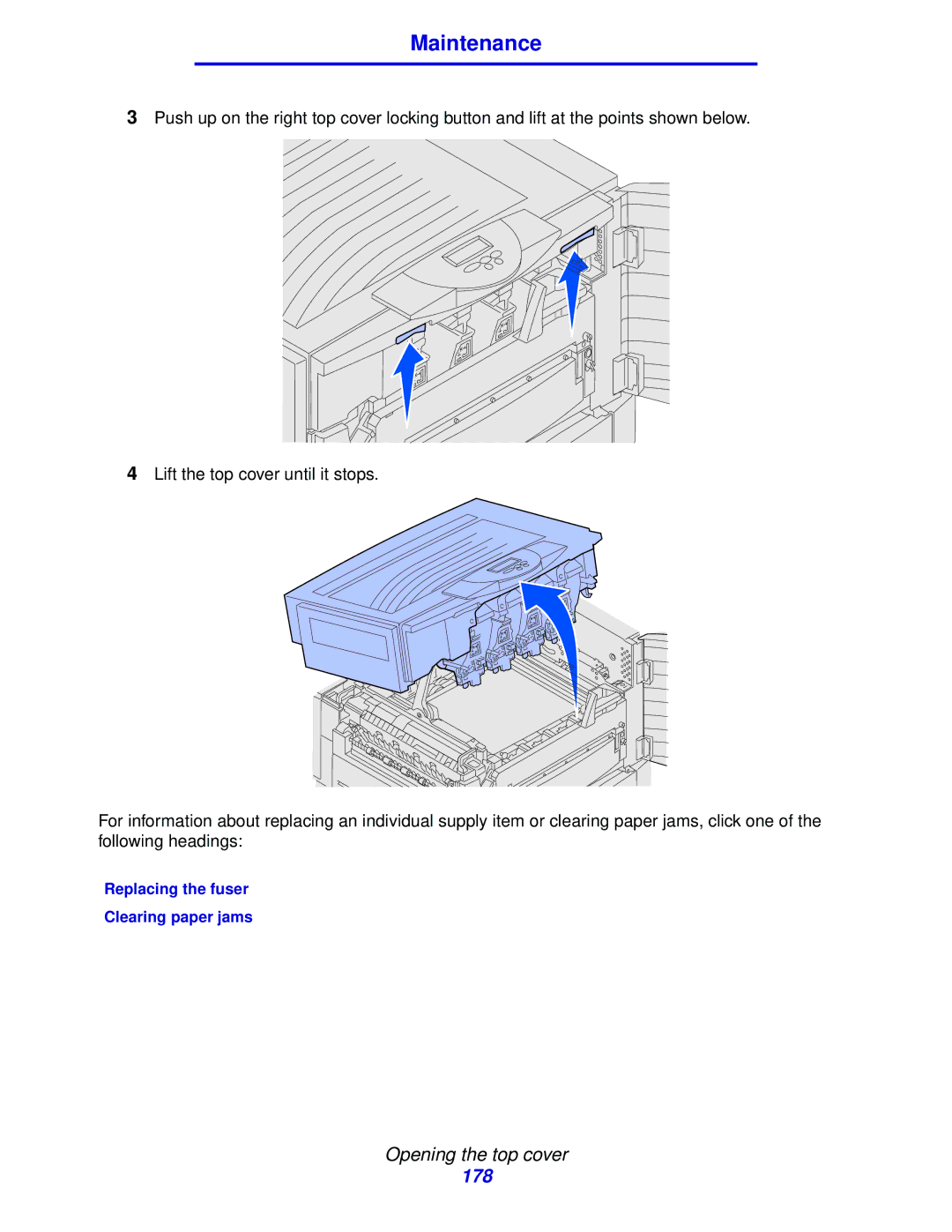 Lexmark 912 manual Replacing the fuser Clearing paper jams 