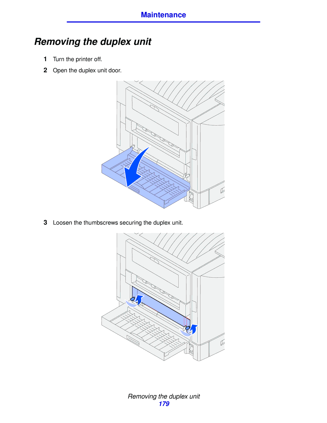 Lexmark 912 manual Removing the duplex unit 