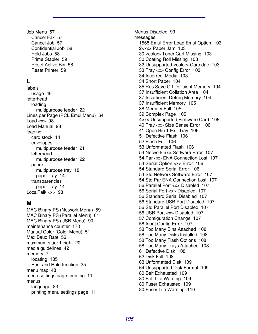 Lexmark 912 manual 195 