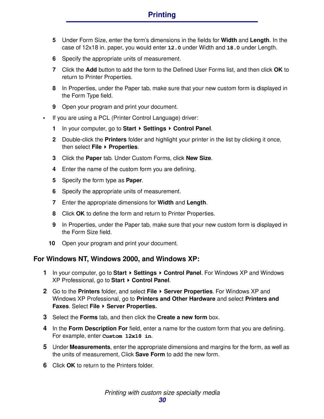 Lexmark 912 manual For Windows NT, Windows 2000, and Windows XP 