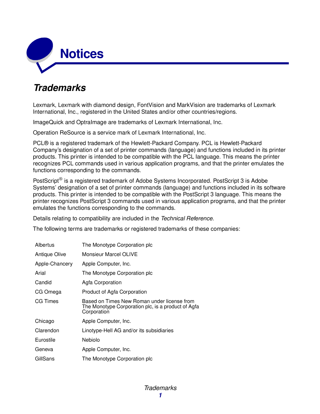 Lexmark 912 manual Trademarks 