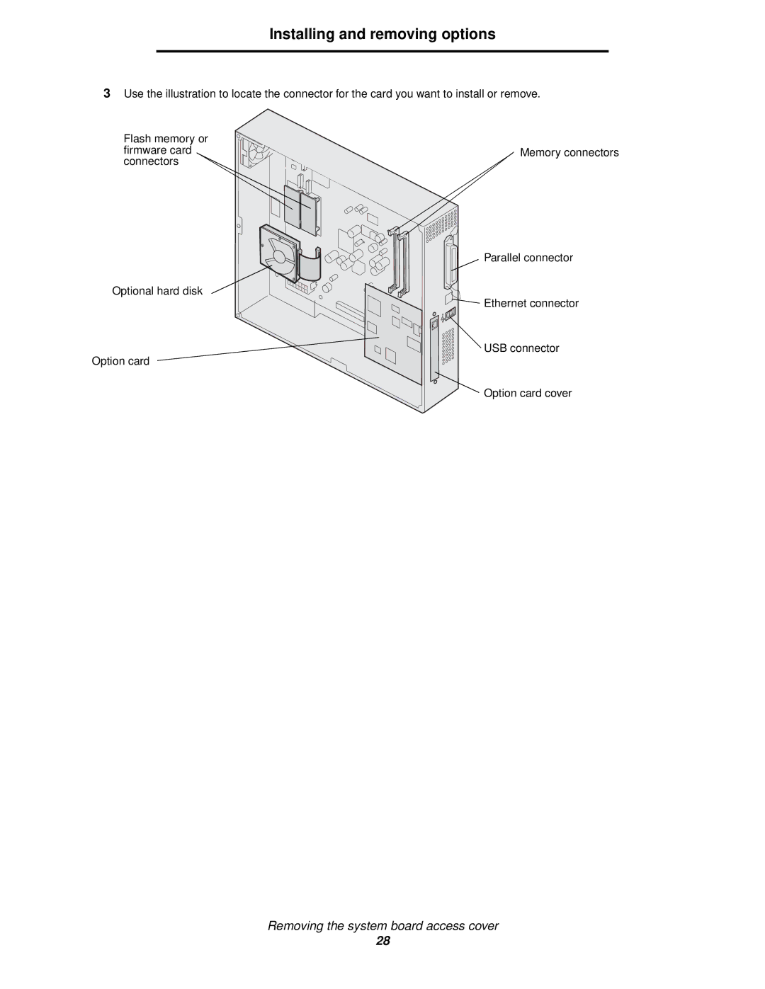 Lexmark 920 manual Installing and removing options 