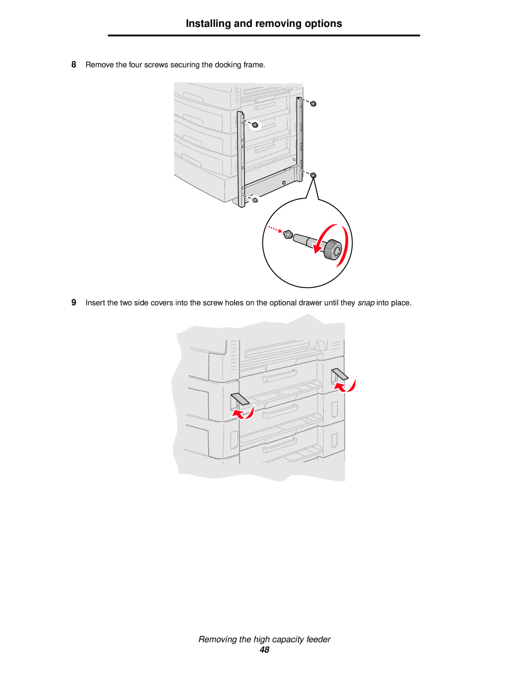 Lexmark 920 manual Installing and removing options 