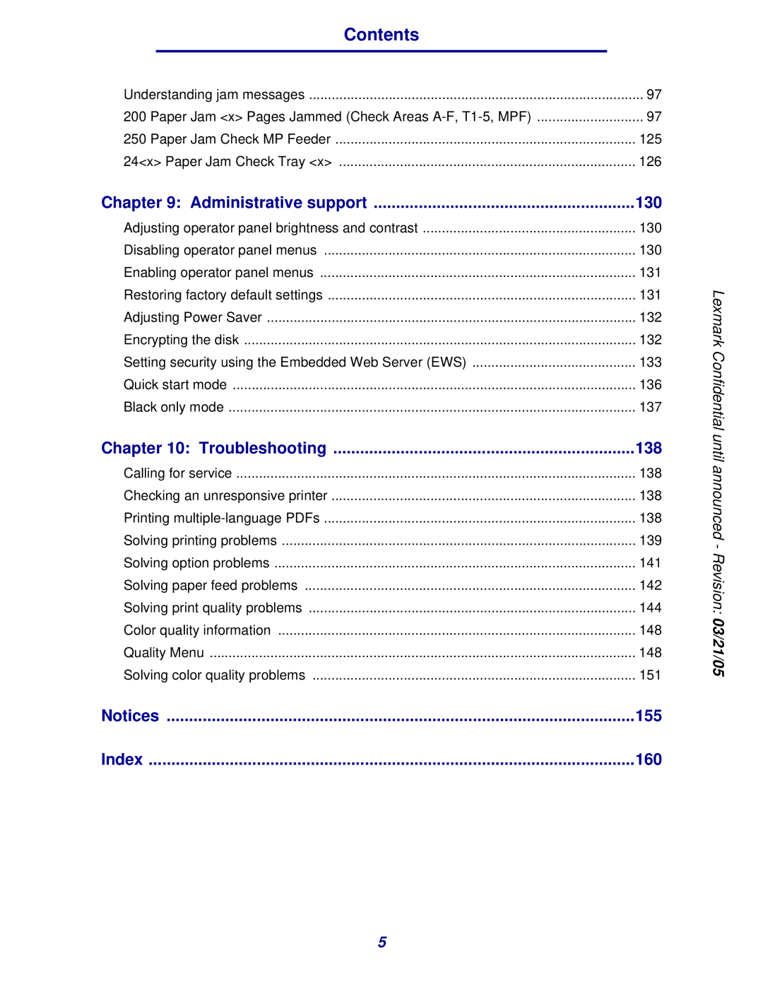 Lexmark 920 manual Contents 