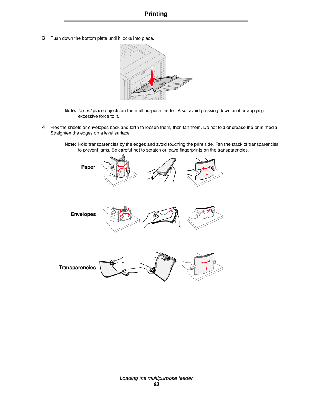 Lexmark 920 manual Paper Envelopes Transparencies 