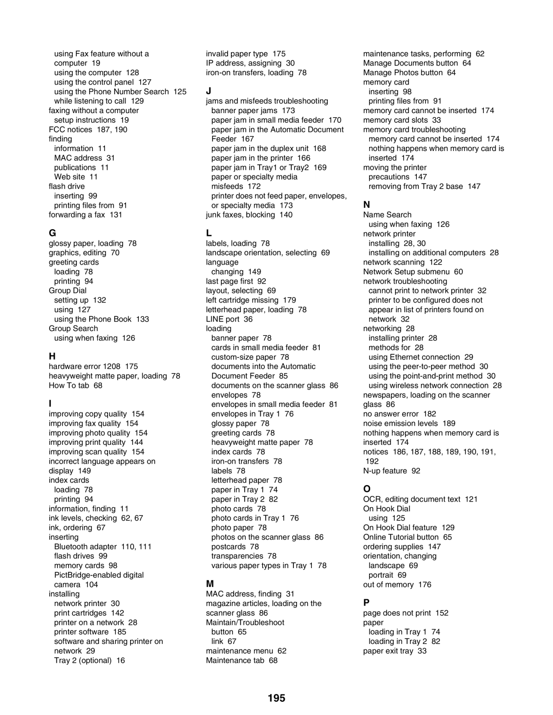 Lexmark 9300 Series manual 195 