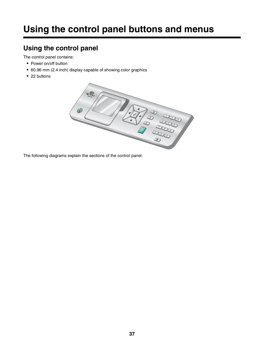 Lexmark 9300 Series manual Using the control panel buttons and menus 