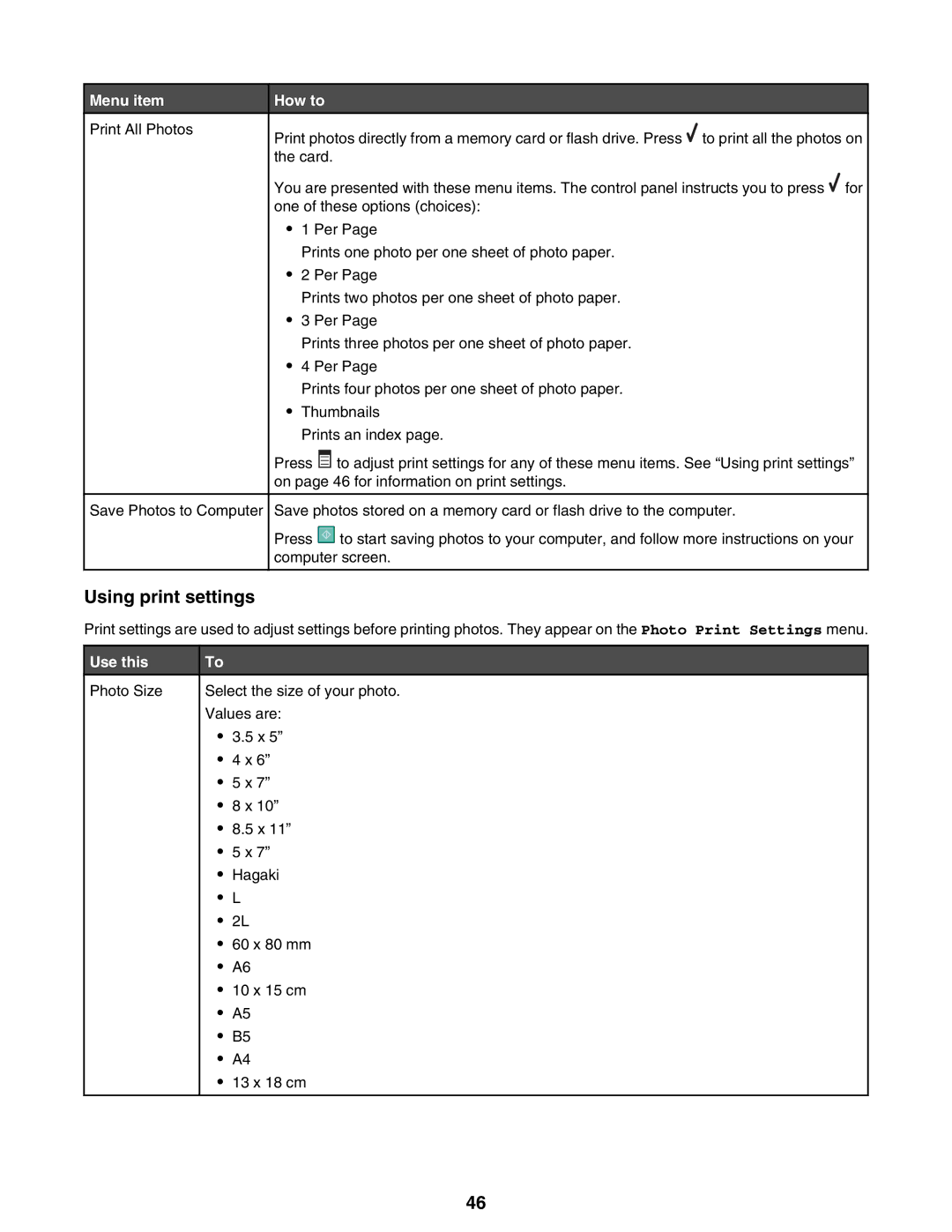 Lexmark 9300 Series manual Using print settings 