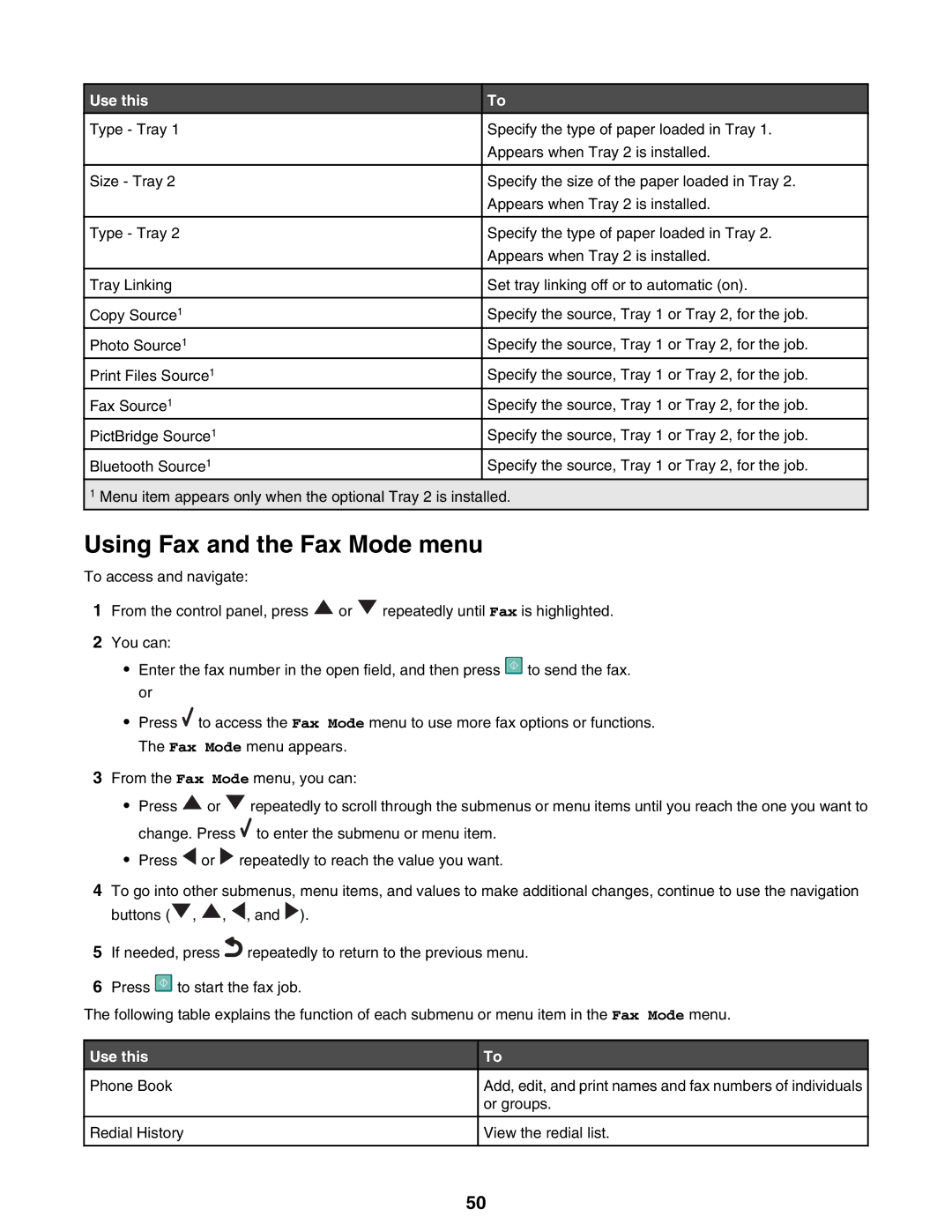 Lexmark 9300 Series manual Using Fax and the Fax Mode menu 